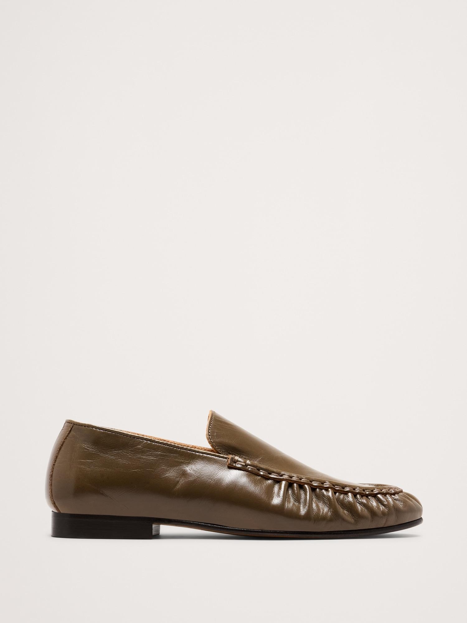 leather moc-toe loafer