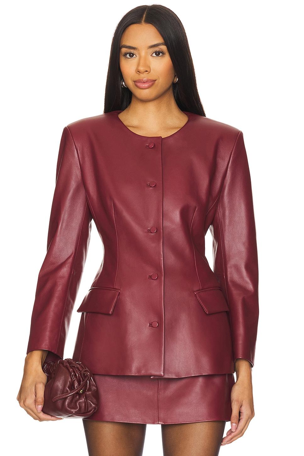 leather padded contoured blazer