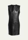 leather shift mini dress
