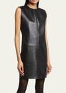 leather shift mini dress