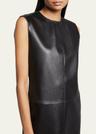 leather shift mini dress