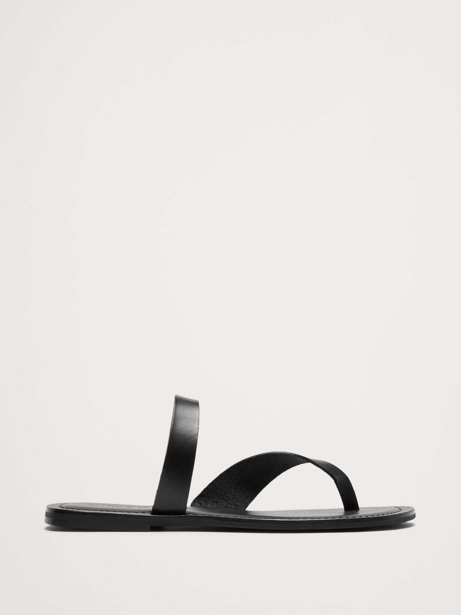 leather slide sandal