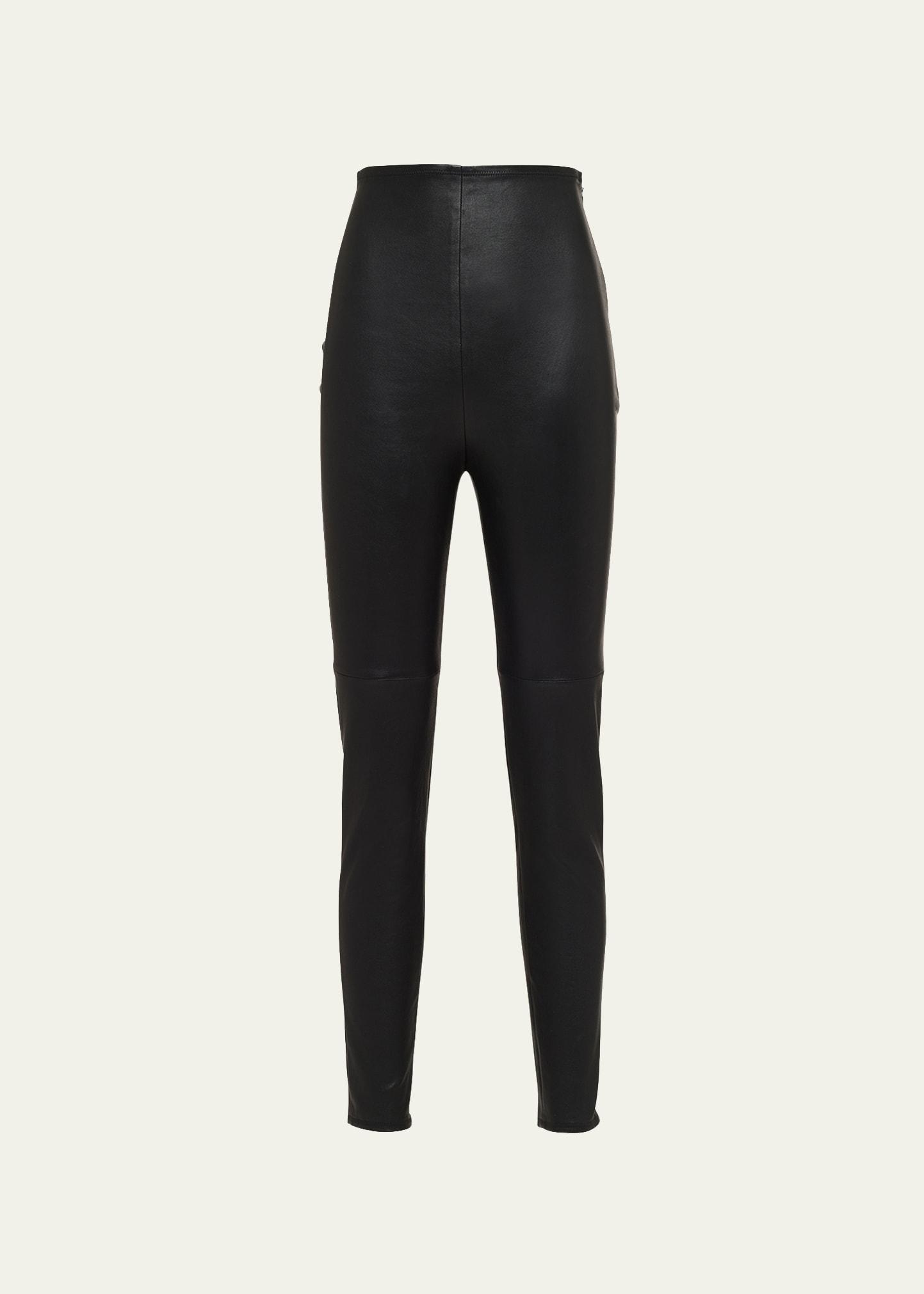 leather slim-leg leggings