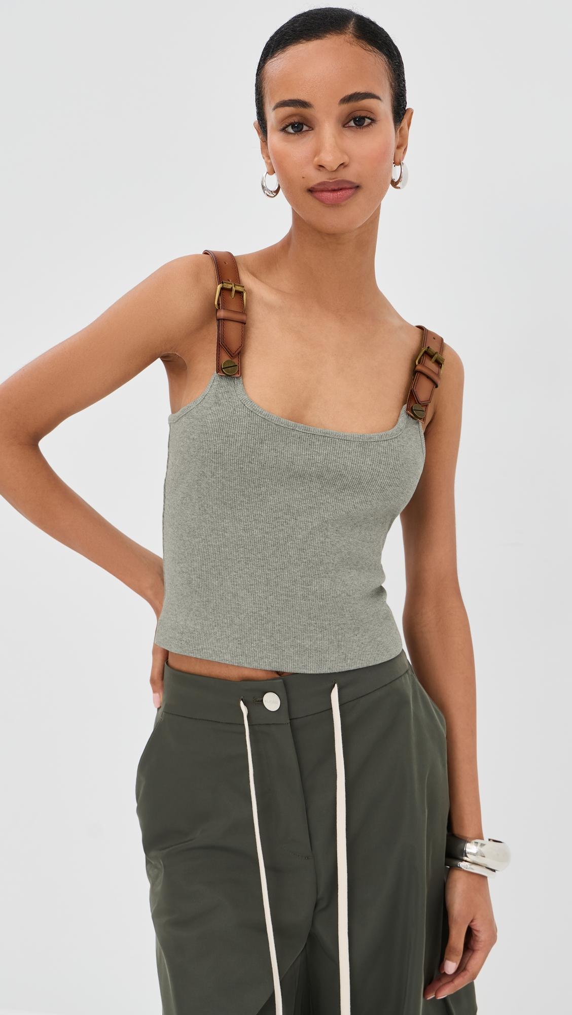 leather strap tank top