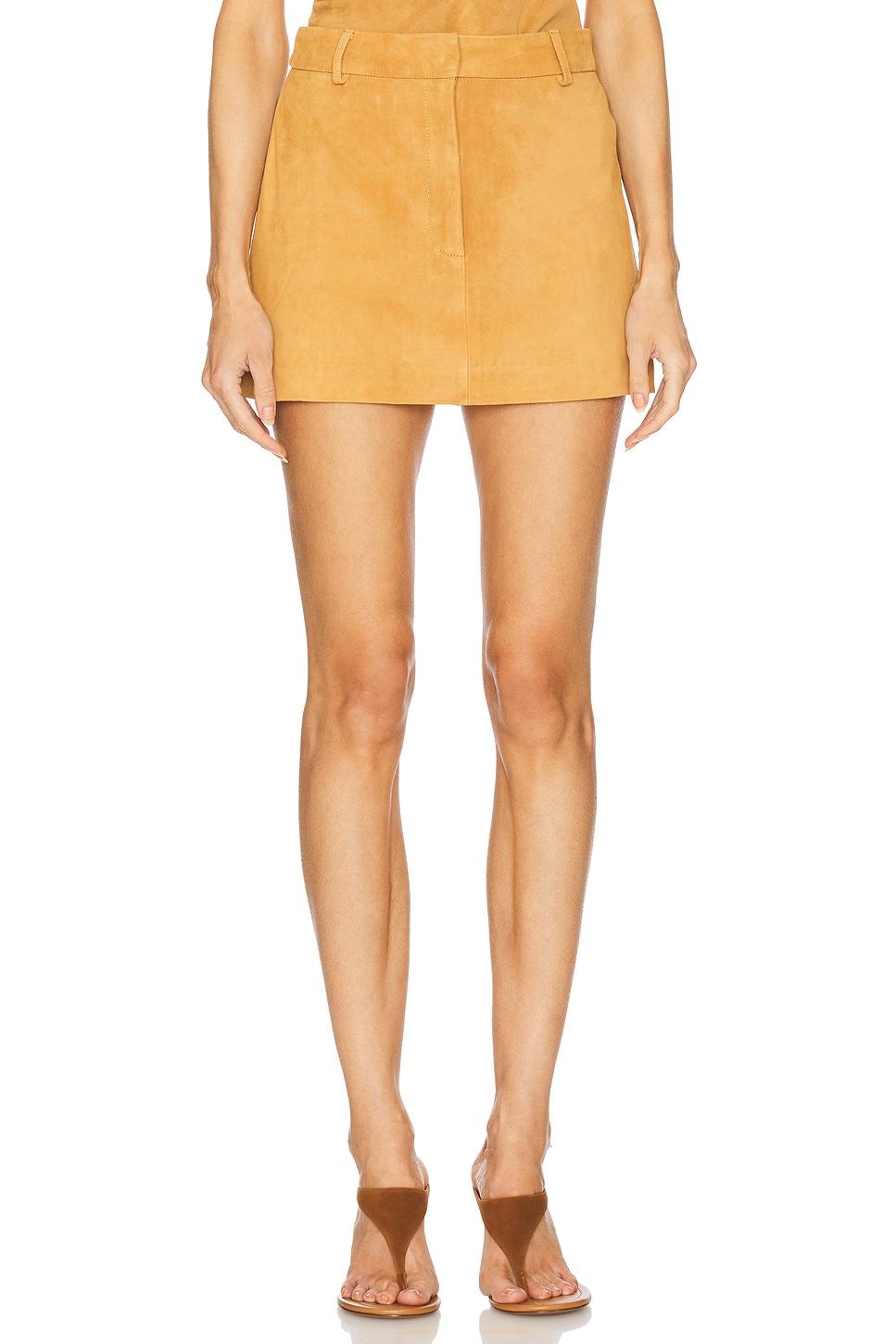 leather suede mini skirt