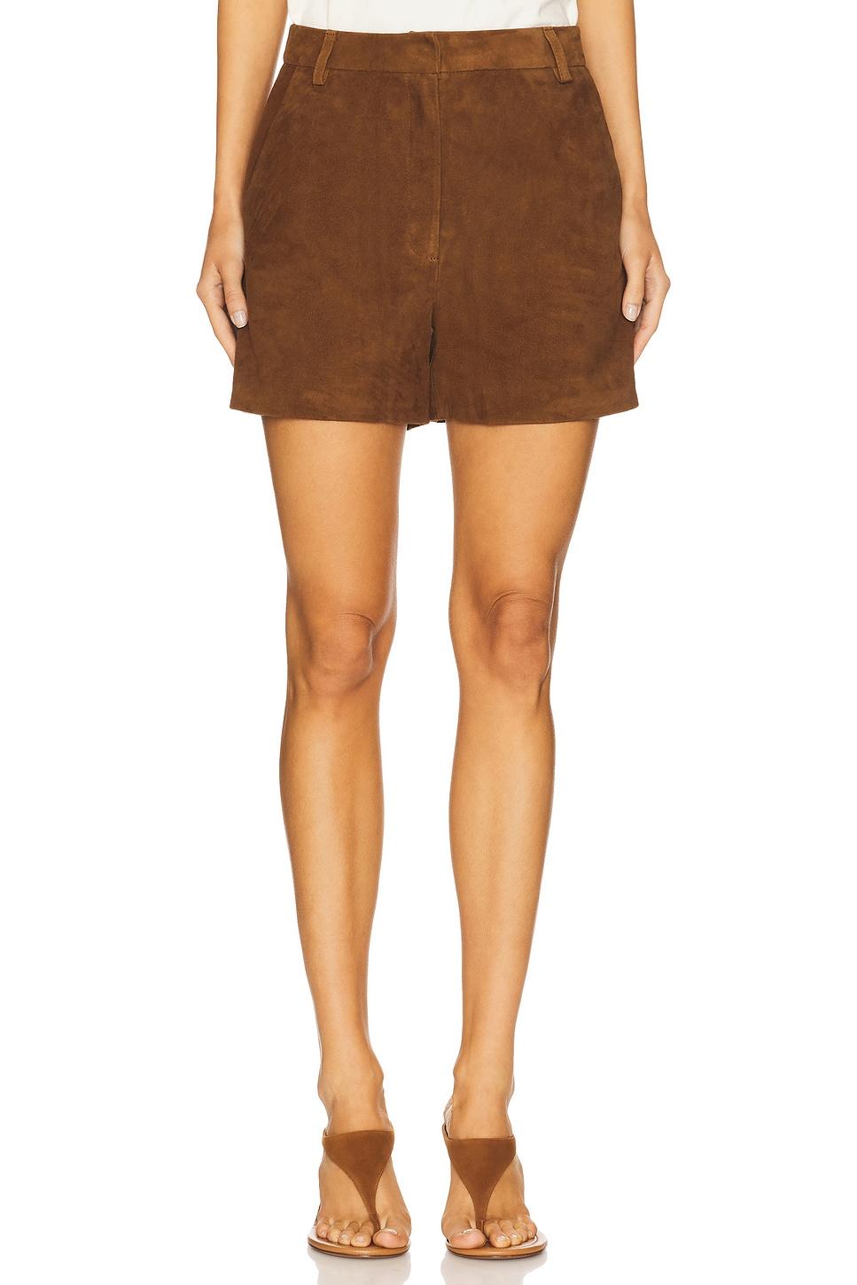 leather suede short