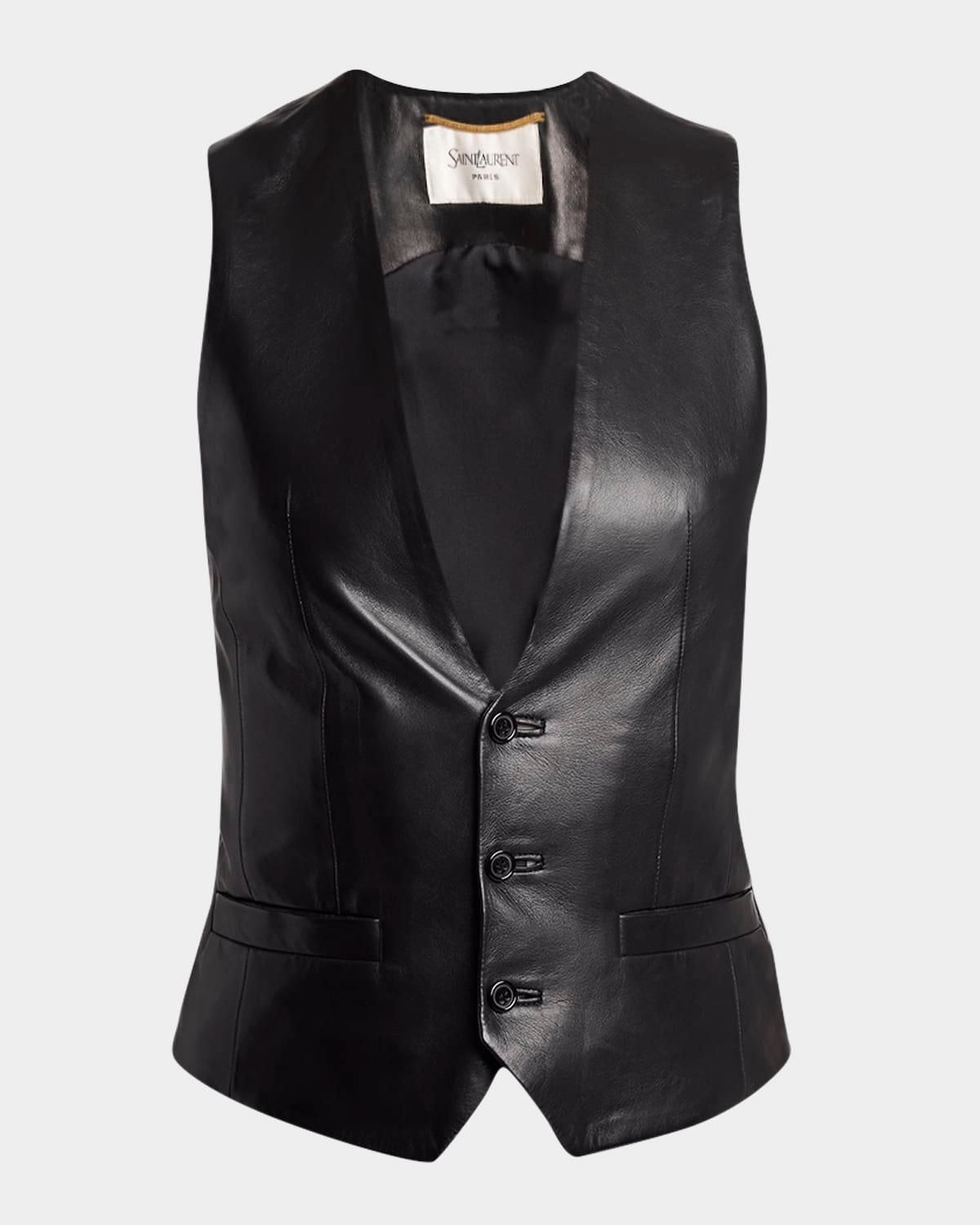 leather tailored vest