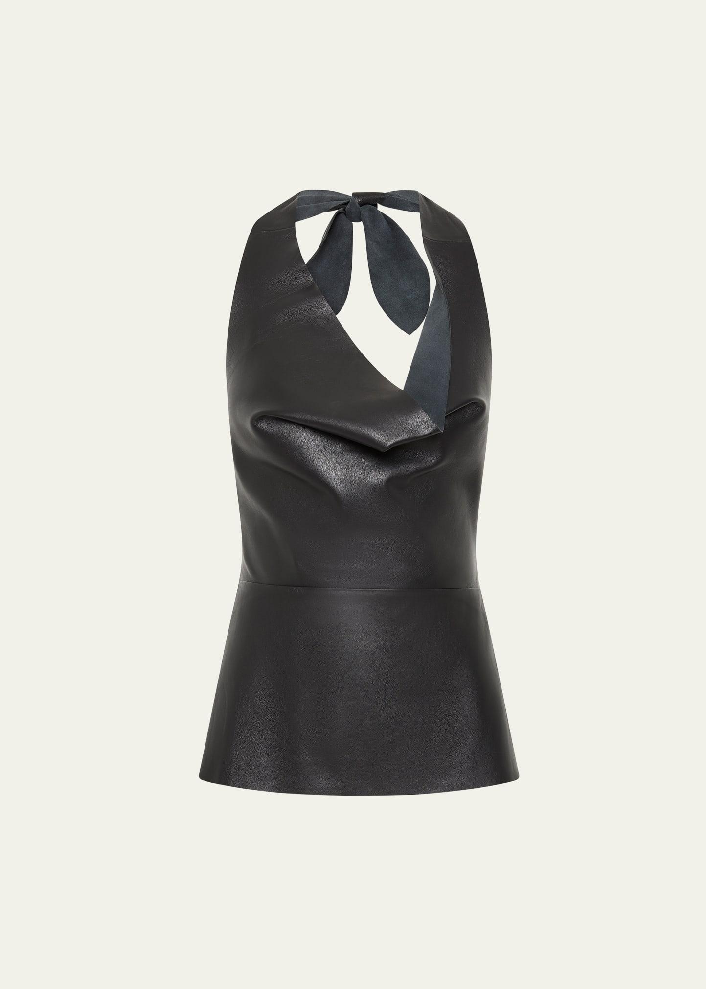 leather tie top