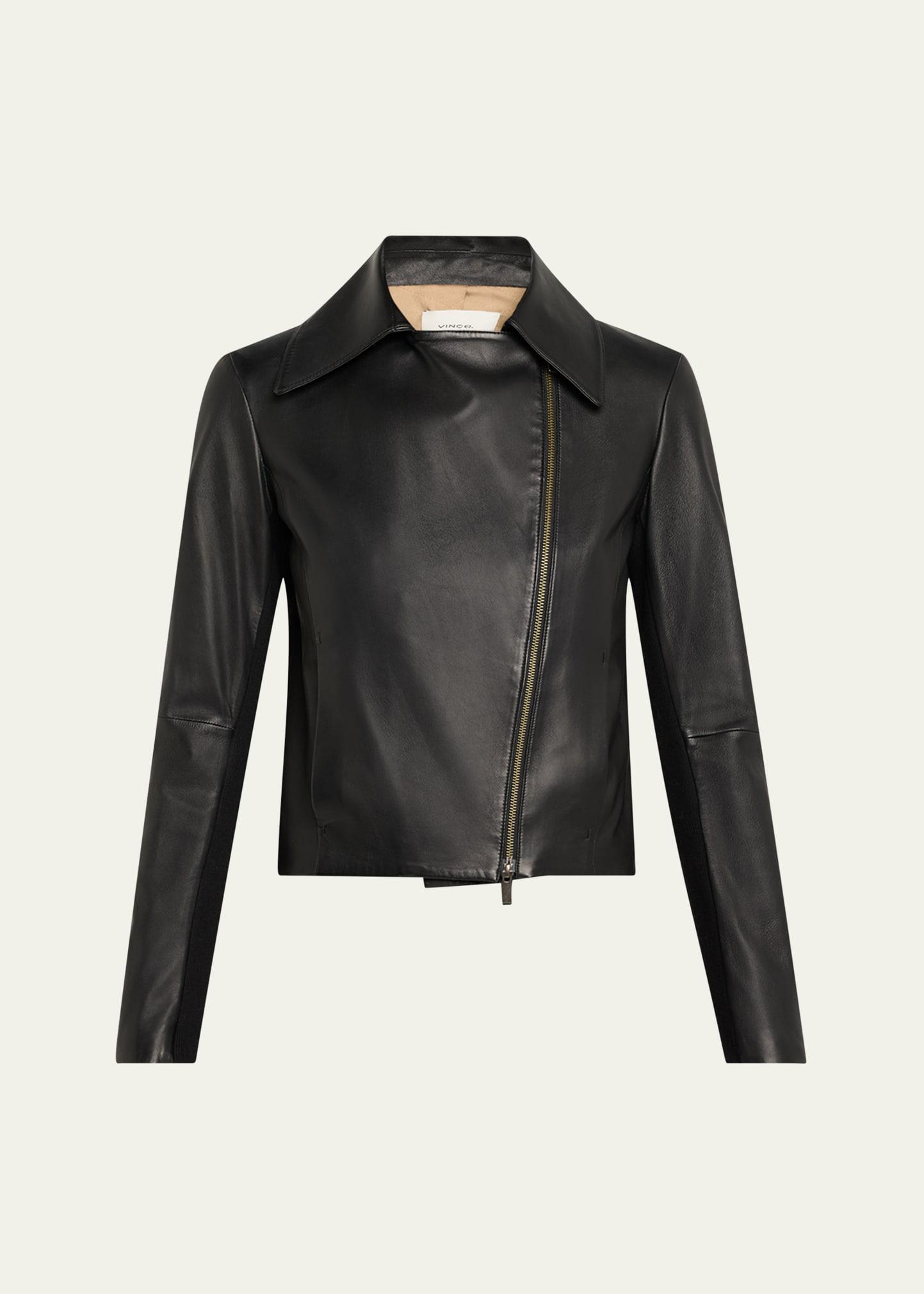 leather zip-front jacket
