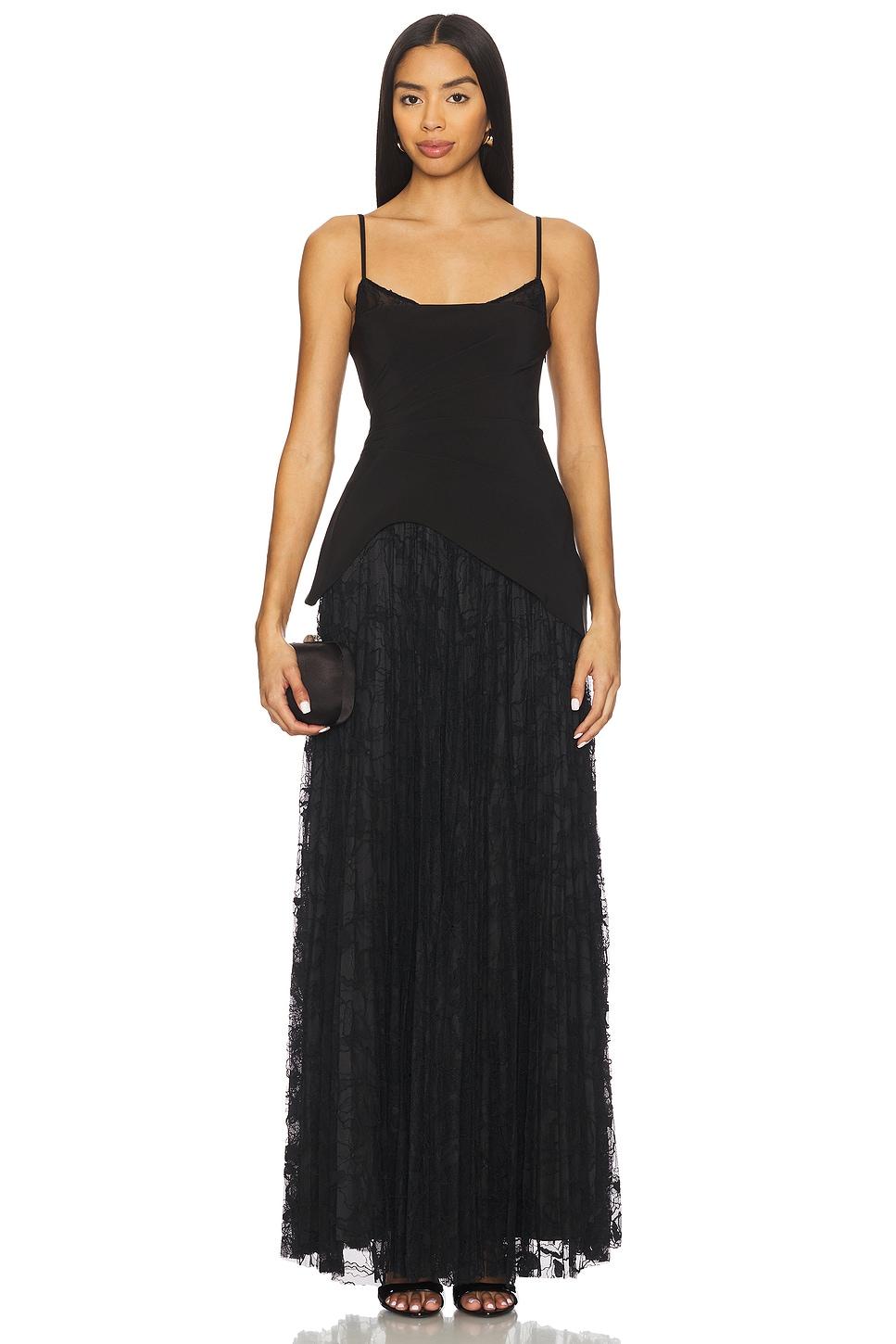 leighton pleated gown