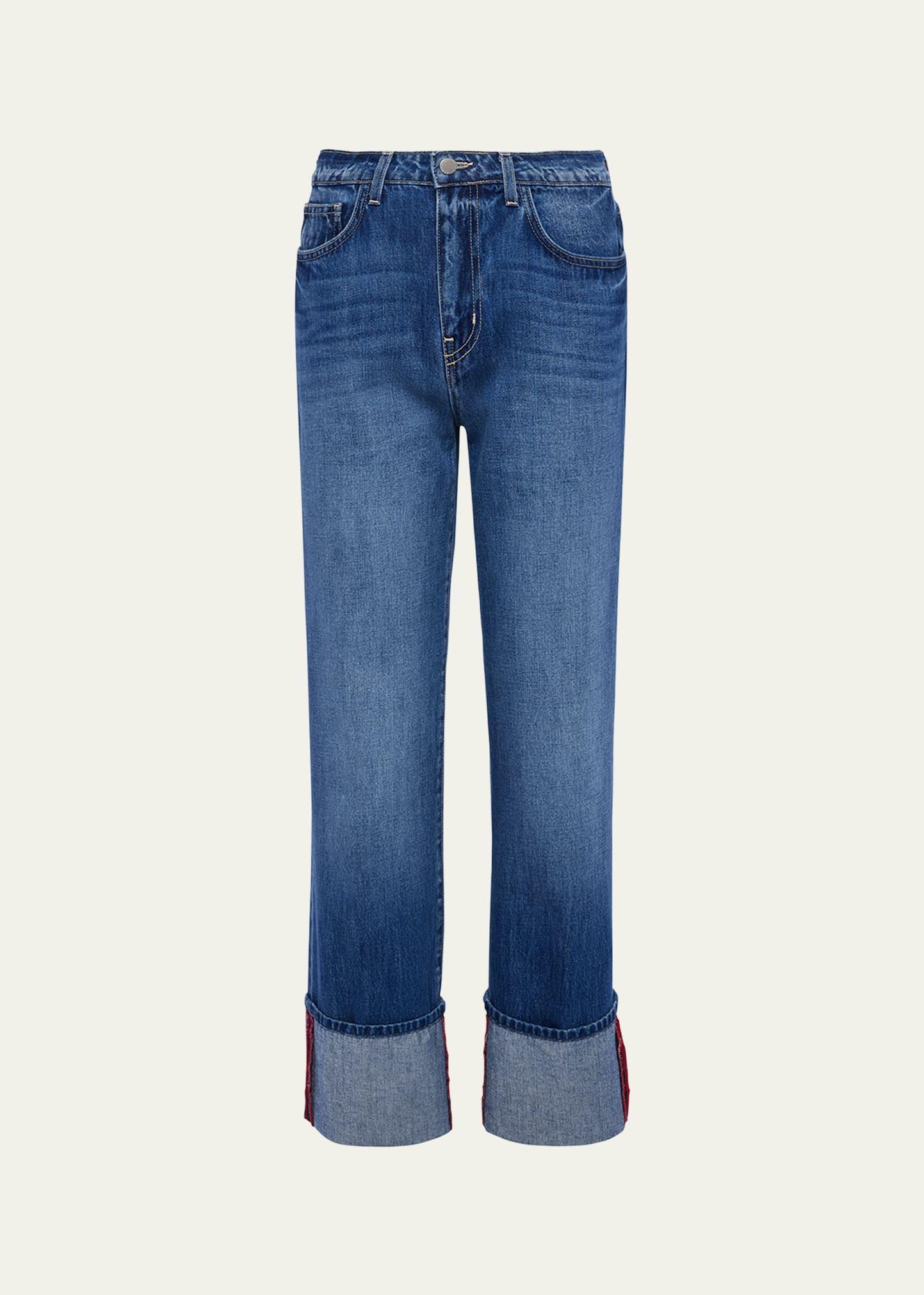 leighton ultra high-rise cuffed stovepipe jeans