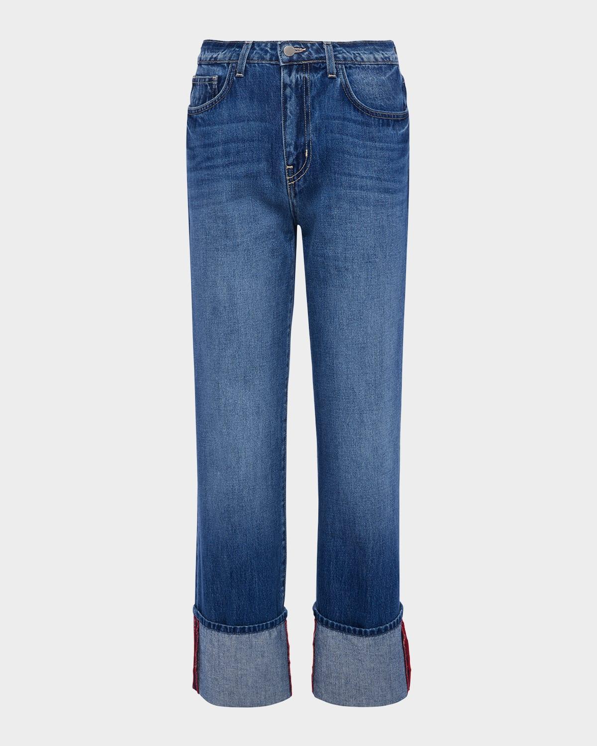 leighton ultra high-rise cuffed stovepipe jeans