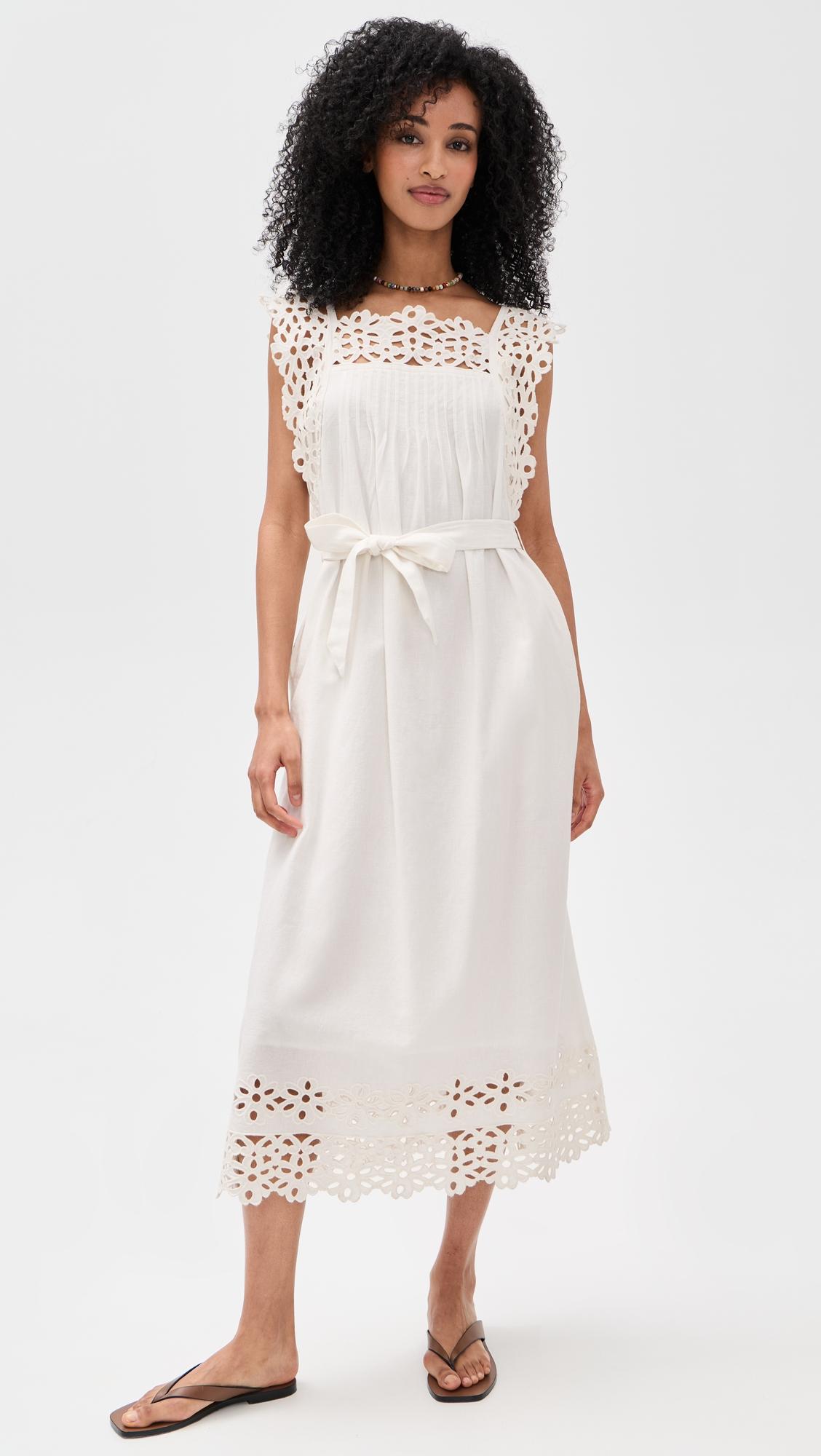 leila eyelet midi dress