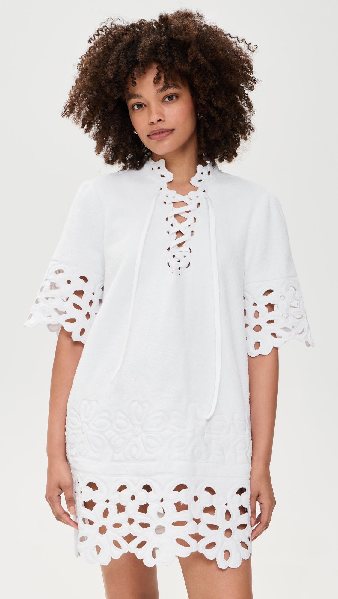 leila eyelet tunic dress