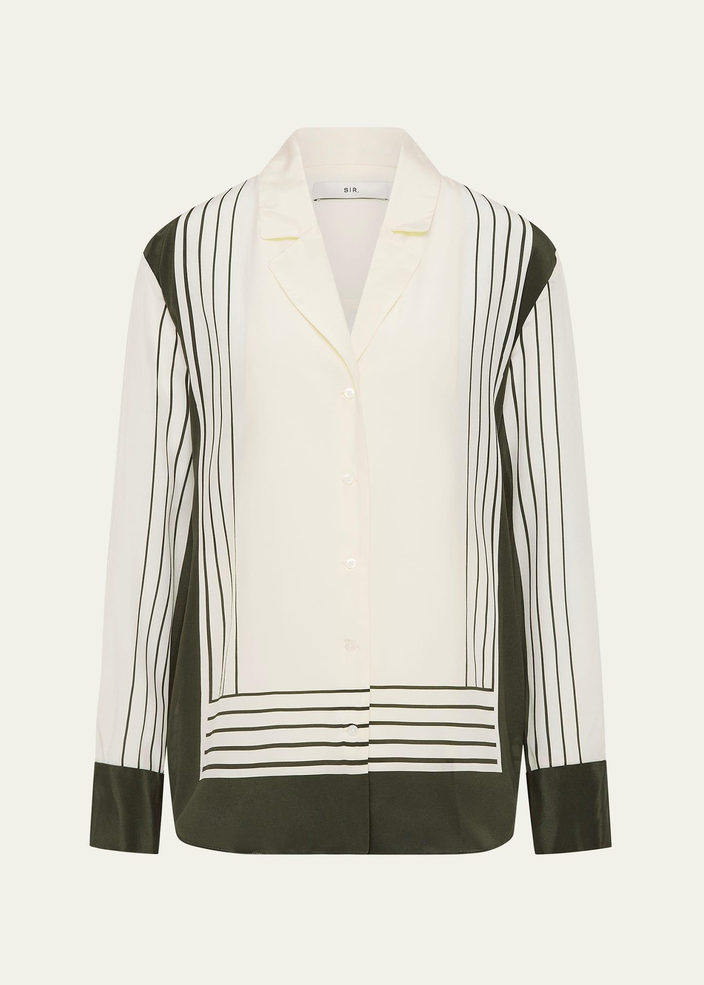 leilana silk button-front shirt