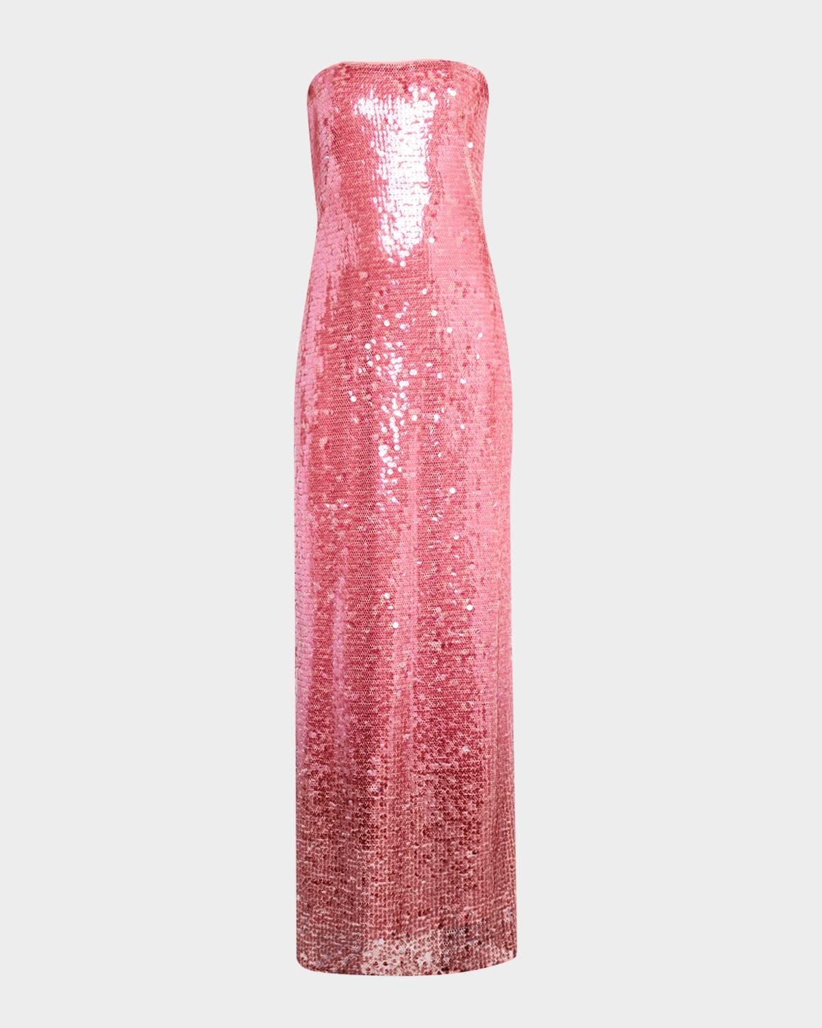 leilani strapless sequin column gown