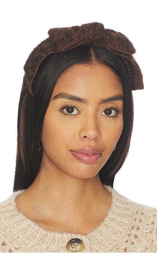 lele sadoughi bardot headband in brown.