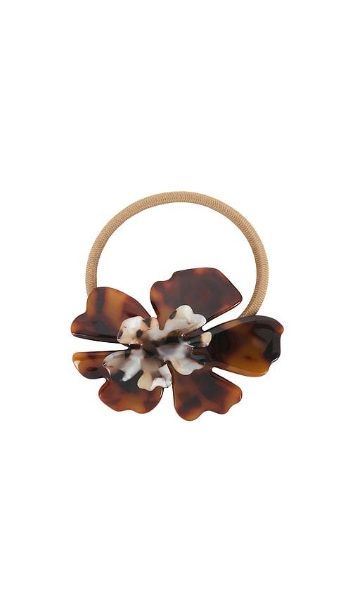 lele sadoughi hibiscus genie hair tie in brown.