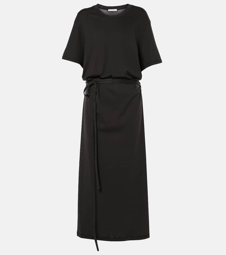 lemaire belted cotton jersey midi dress