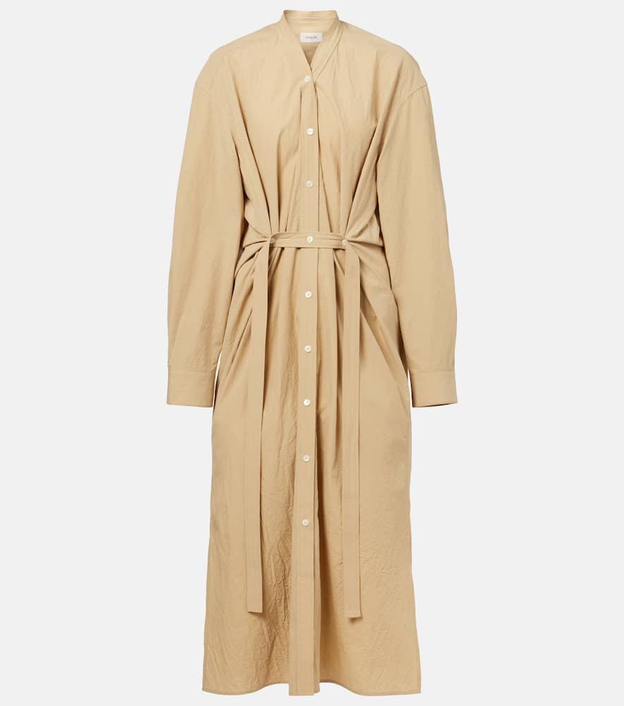 lemaire belted cotton shirt dress