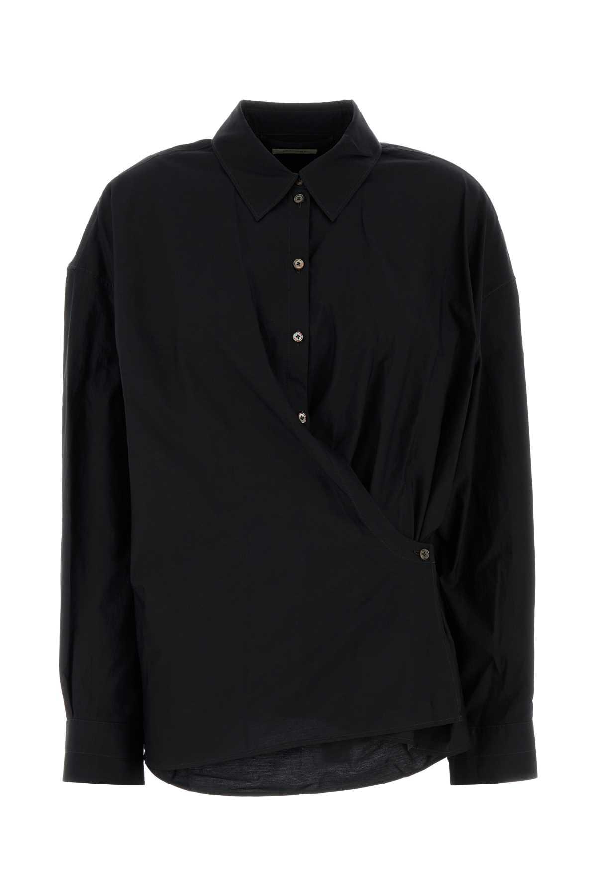 lemaire black cotton blend shirt