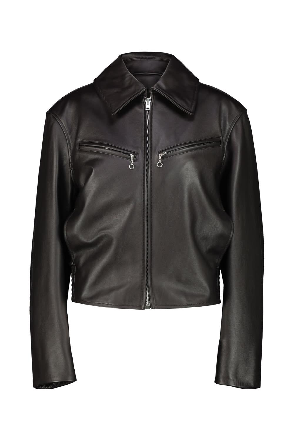 lemaire boxy leather blouson