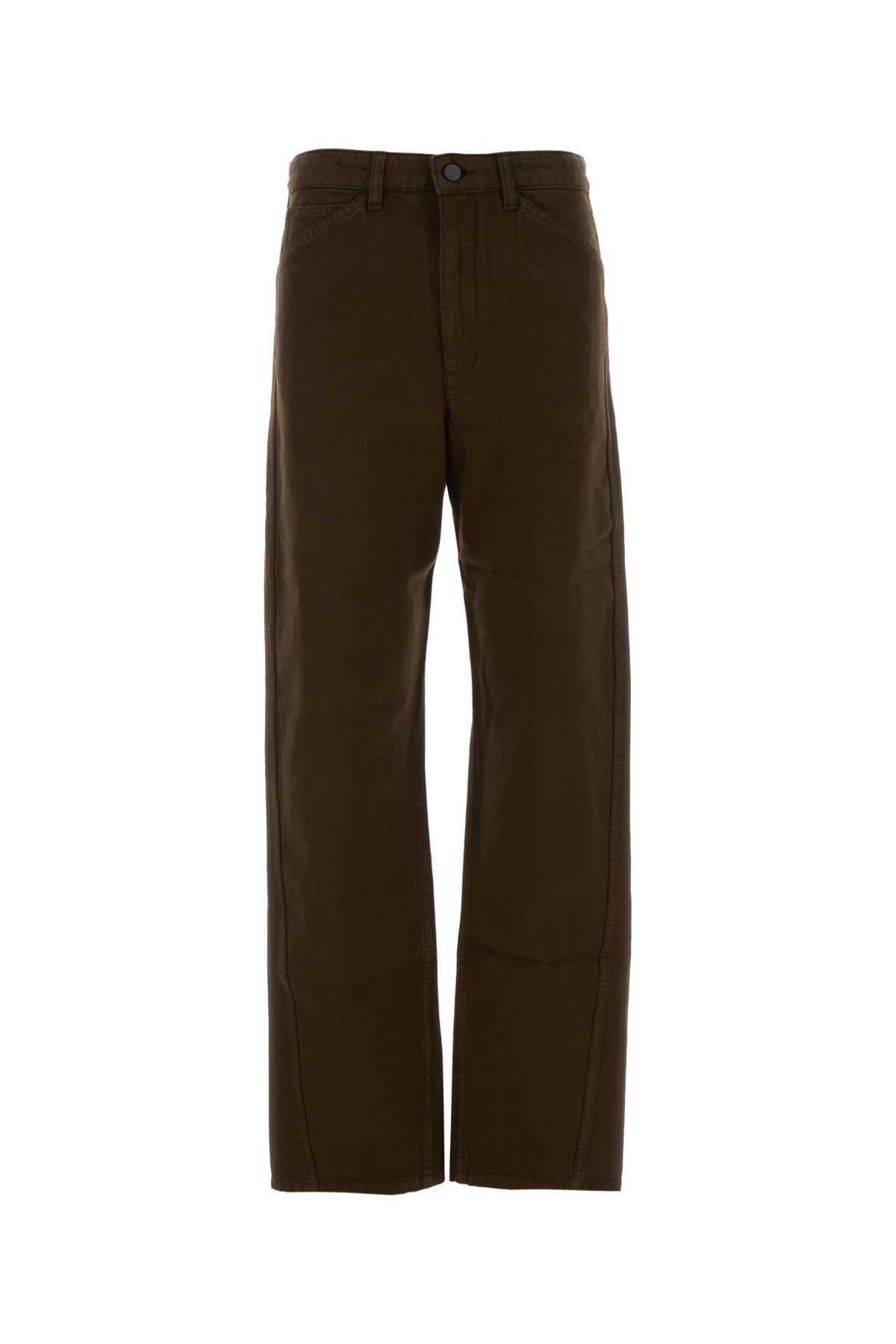 lemaire brown denim jeans