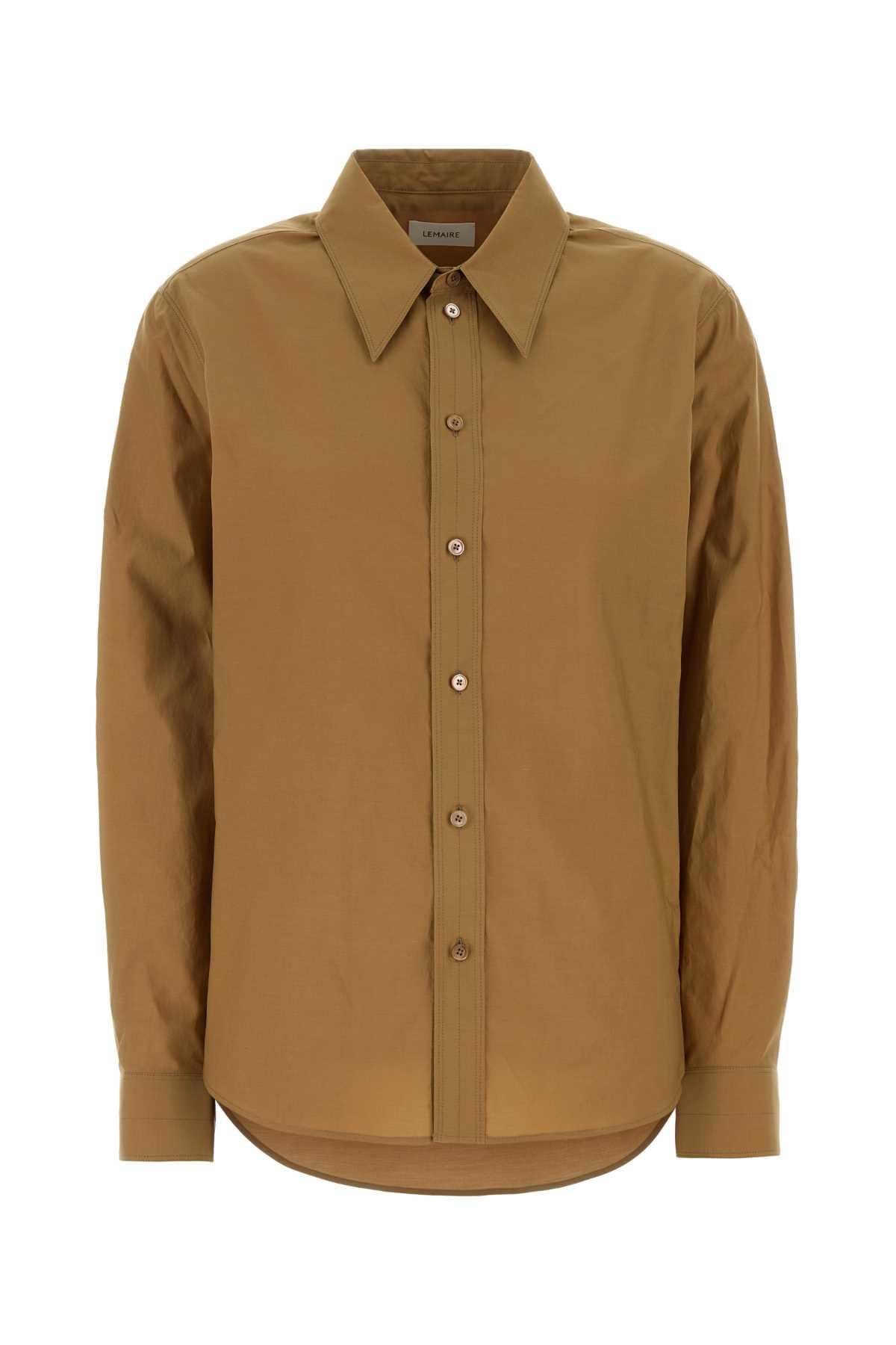 lemaire camel poplin shirt
