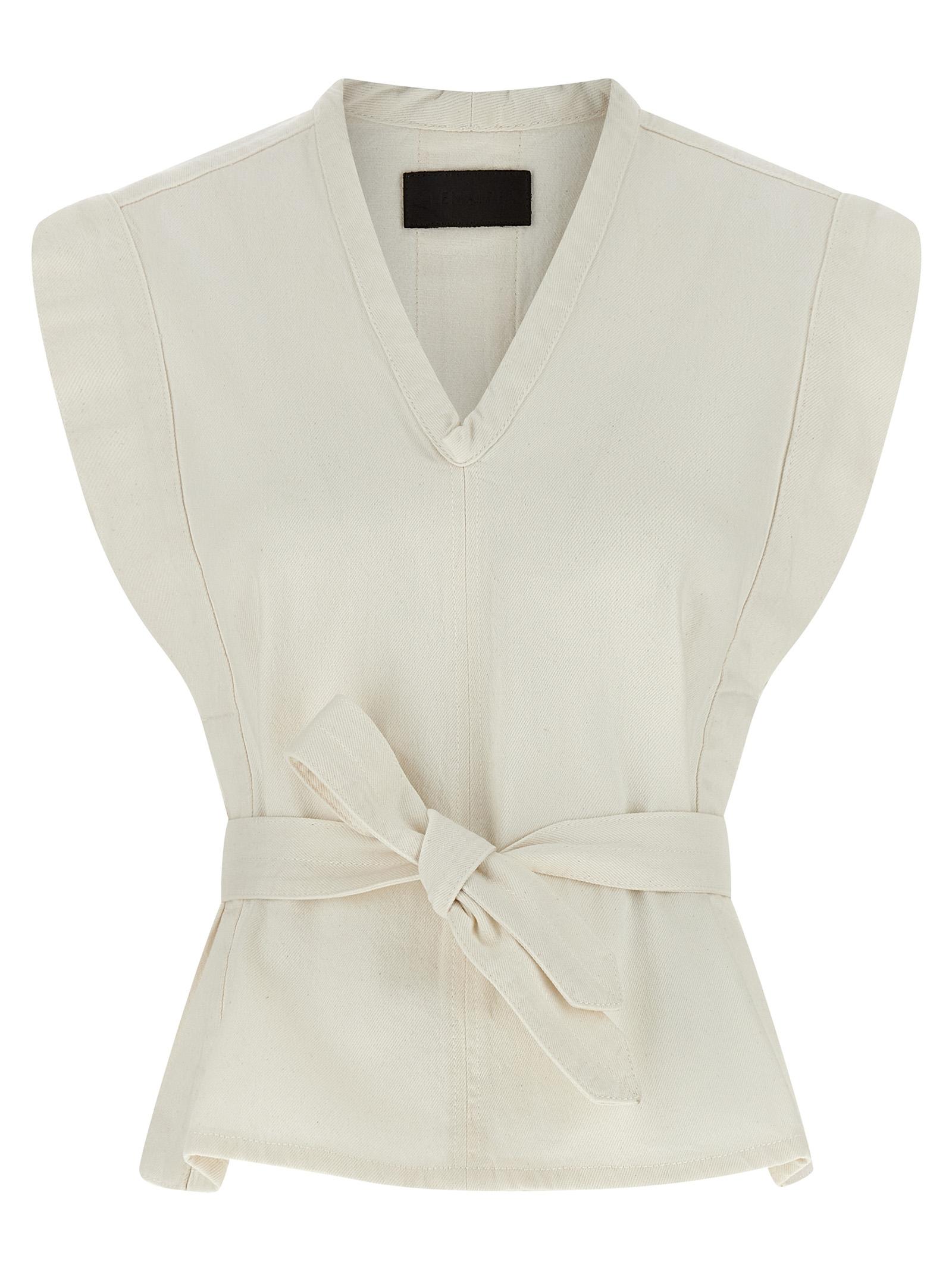 lemaire chasuble vest white cotton gilet - women