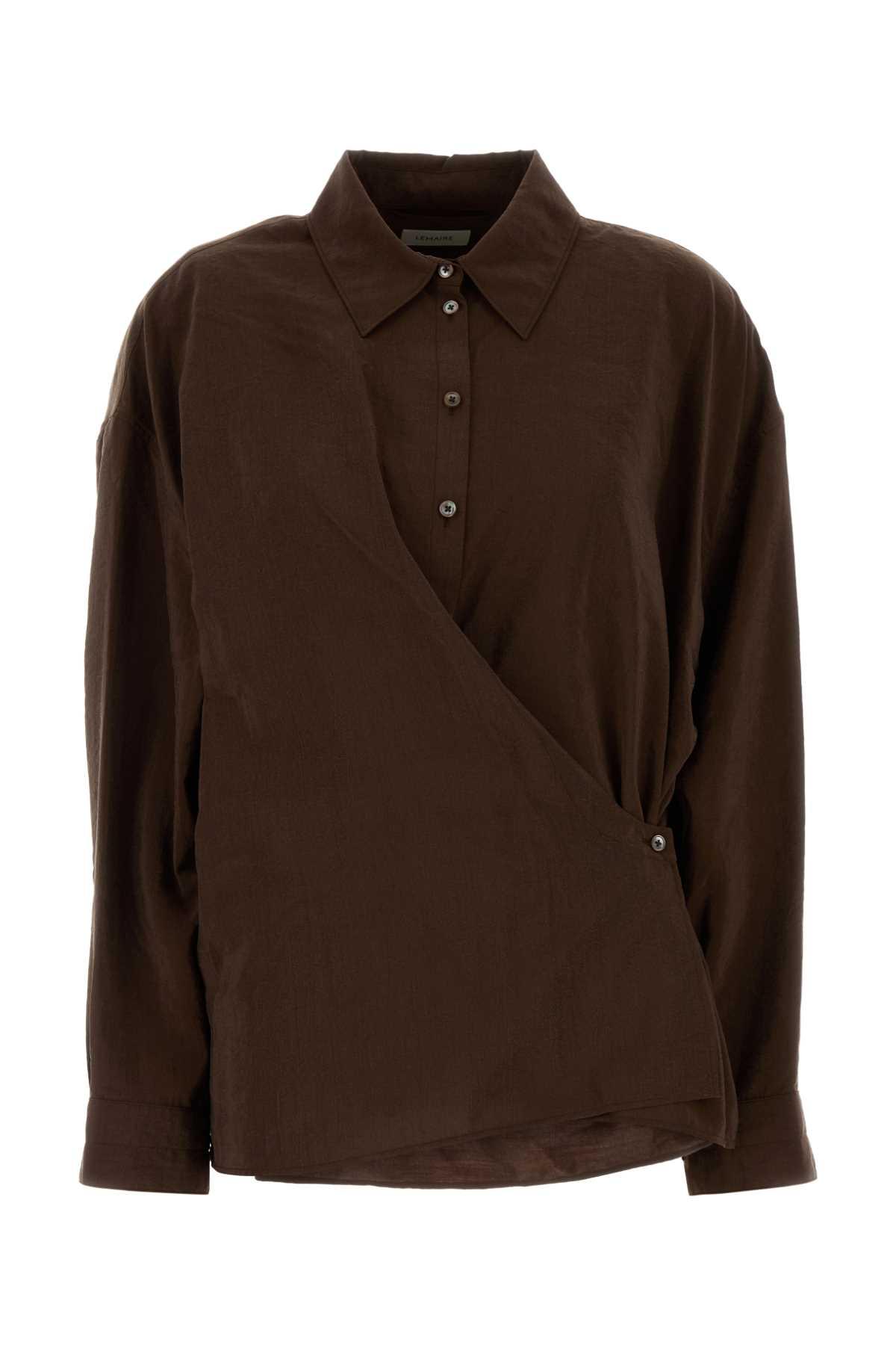 lemaire chocolate silk blend shirt