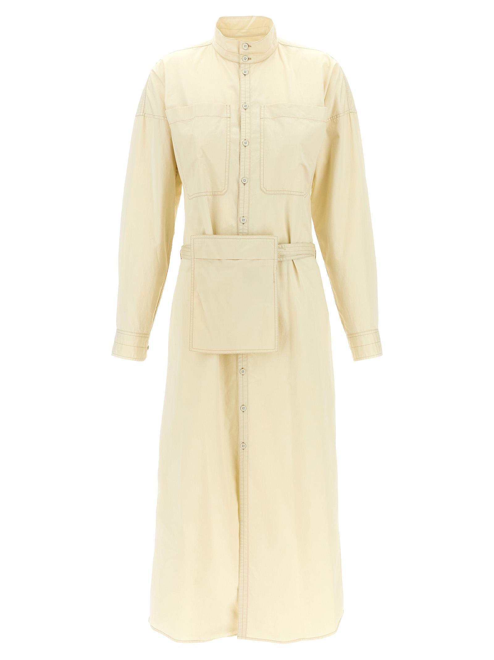 lemaire cotton dress white - women