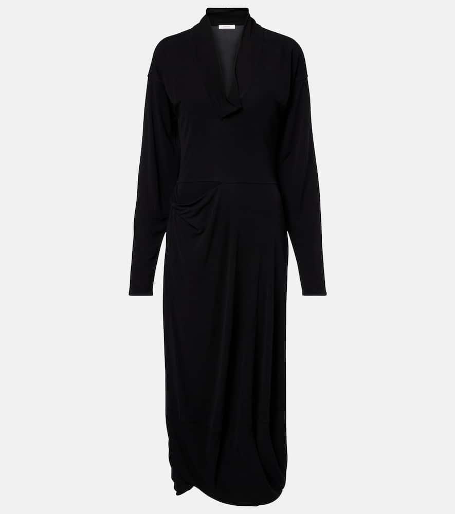 lemaire draped crêpe jersey maxi dress