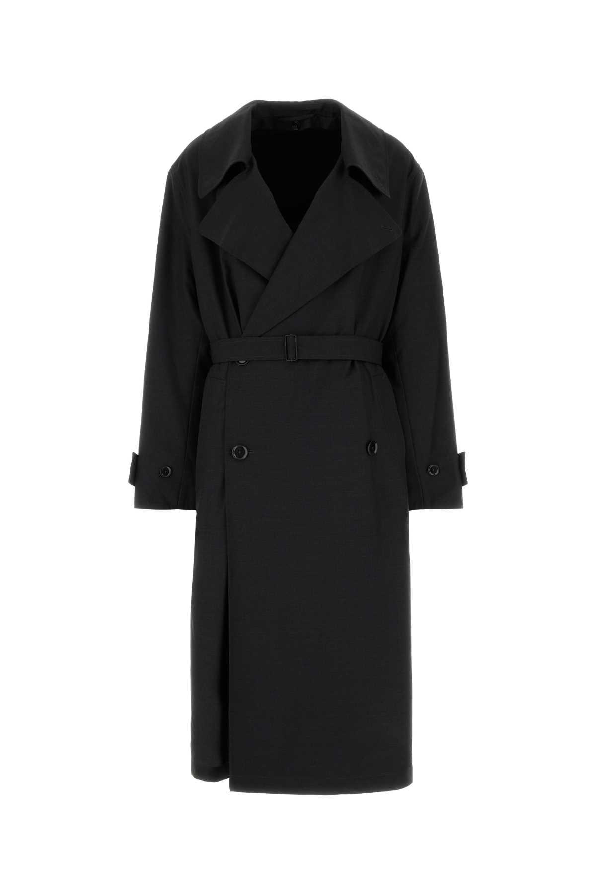 lemaire graphite polyester blend trench coat