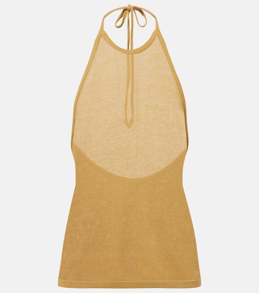 lemaire knitted halterneck cotton top