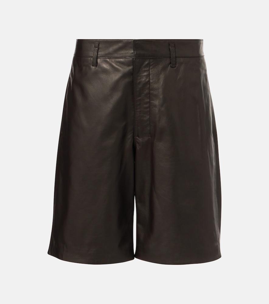 lemaire leather shorts