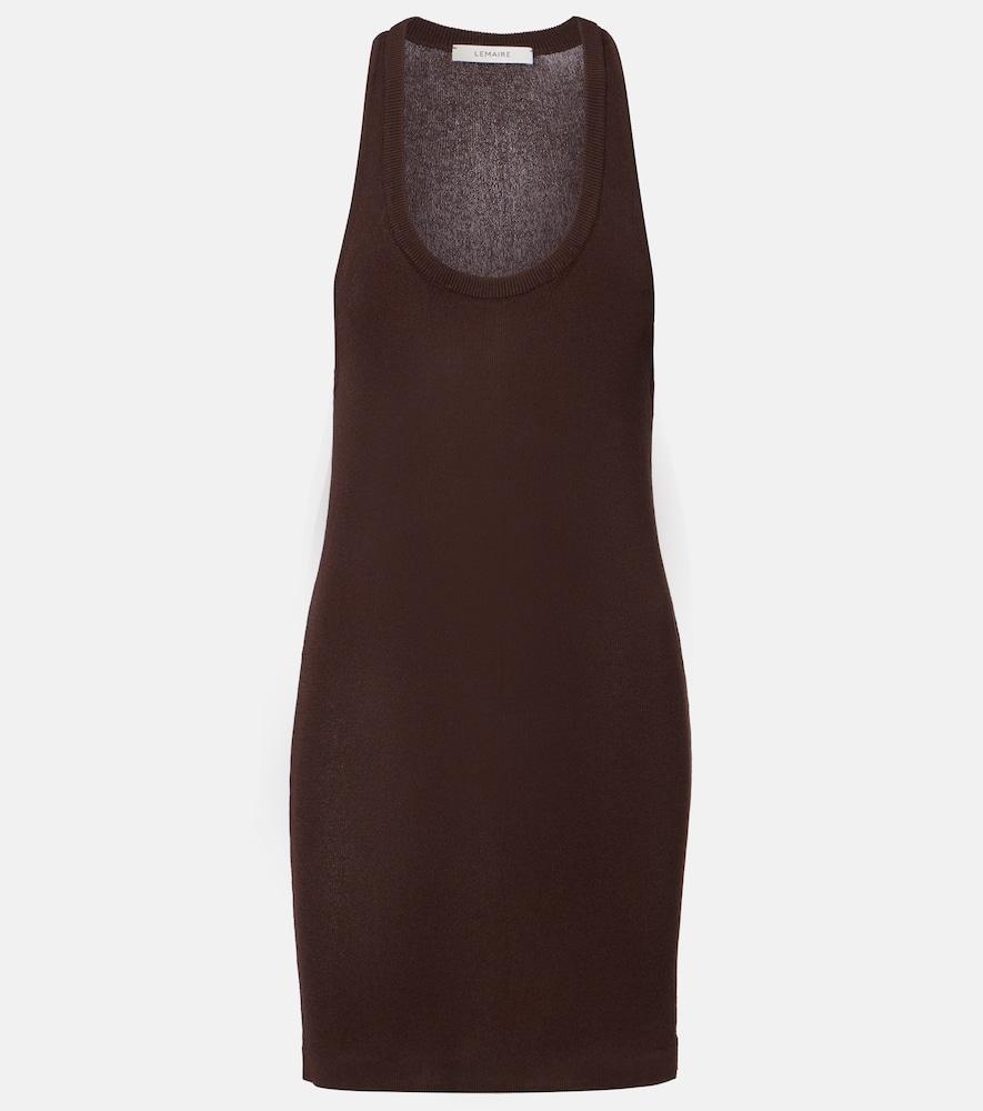 lemaire ribbed crêpe minidress