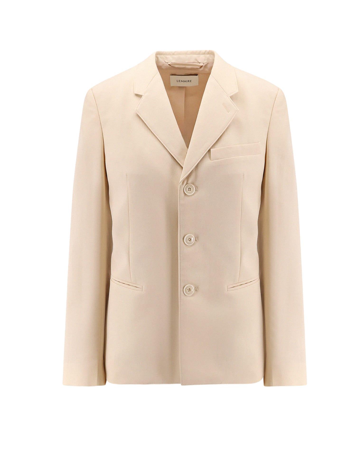 lemaire single-breasted wool and viscose blazer