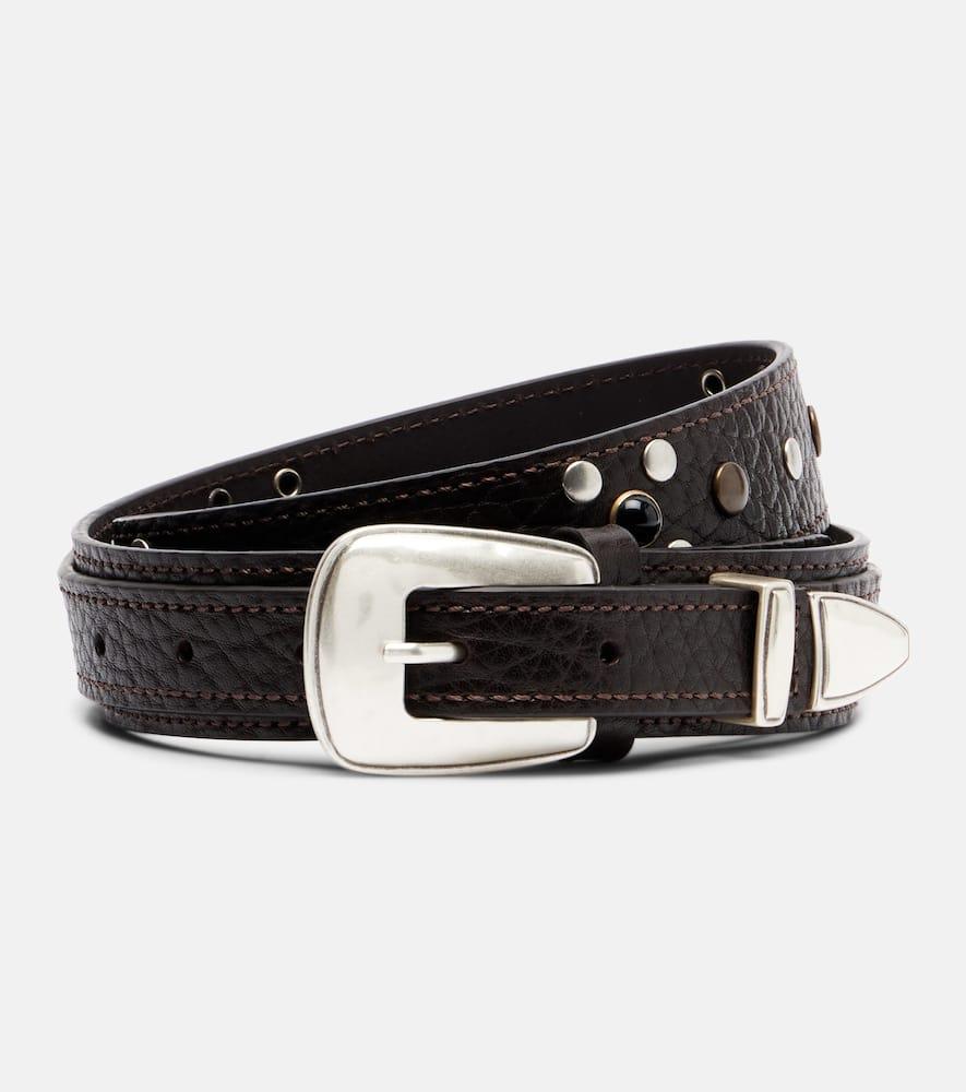 lemaire studded leather belt