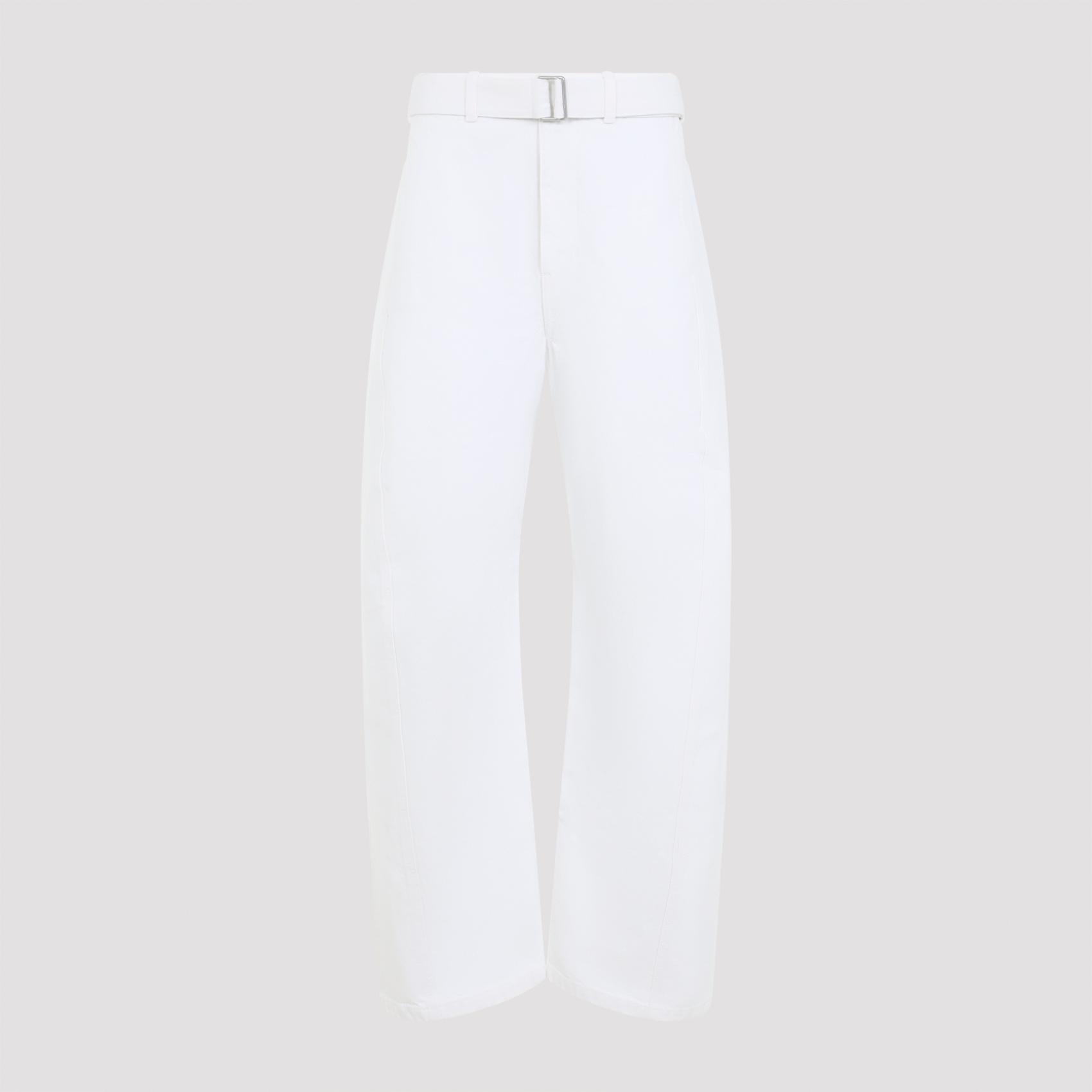 lemaire twisted belted pants white cotton - women