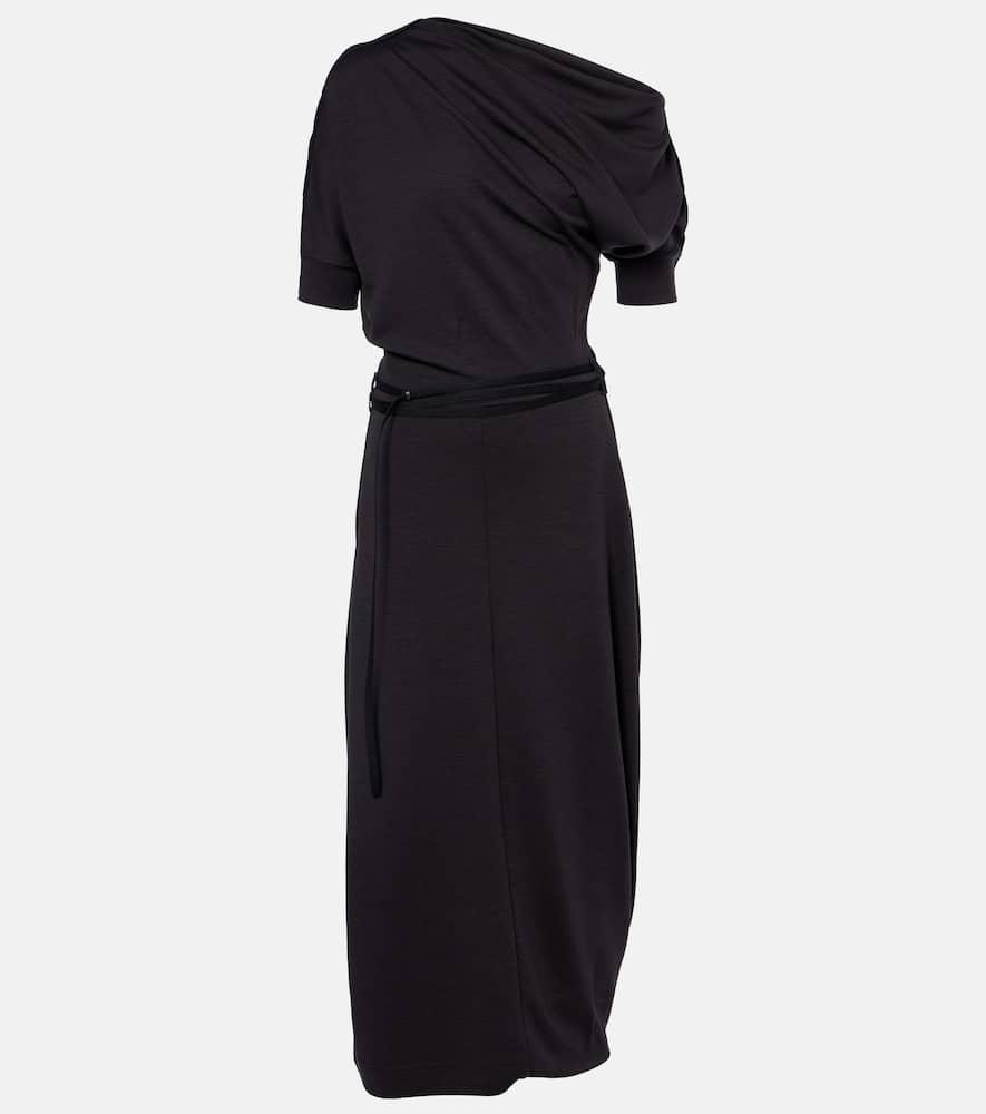 lemaire twisted hem jersey midi dress