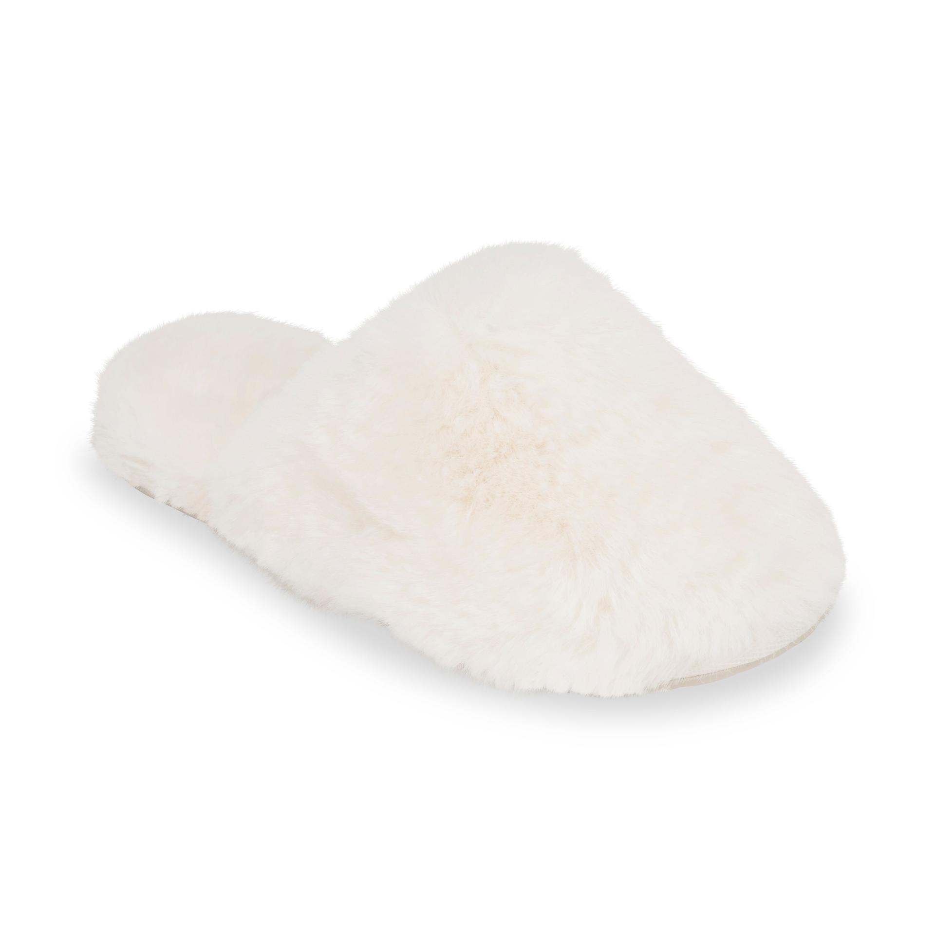 lemon lux faux-fur slide slipper