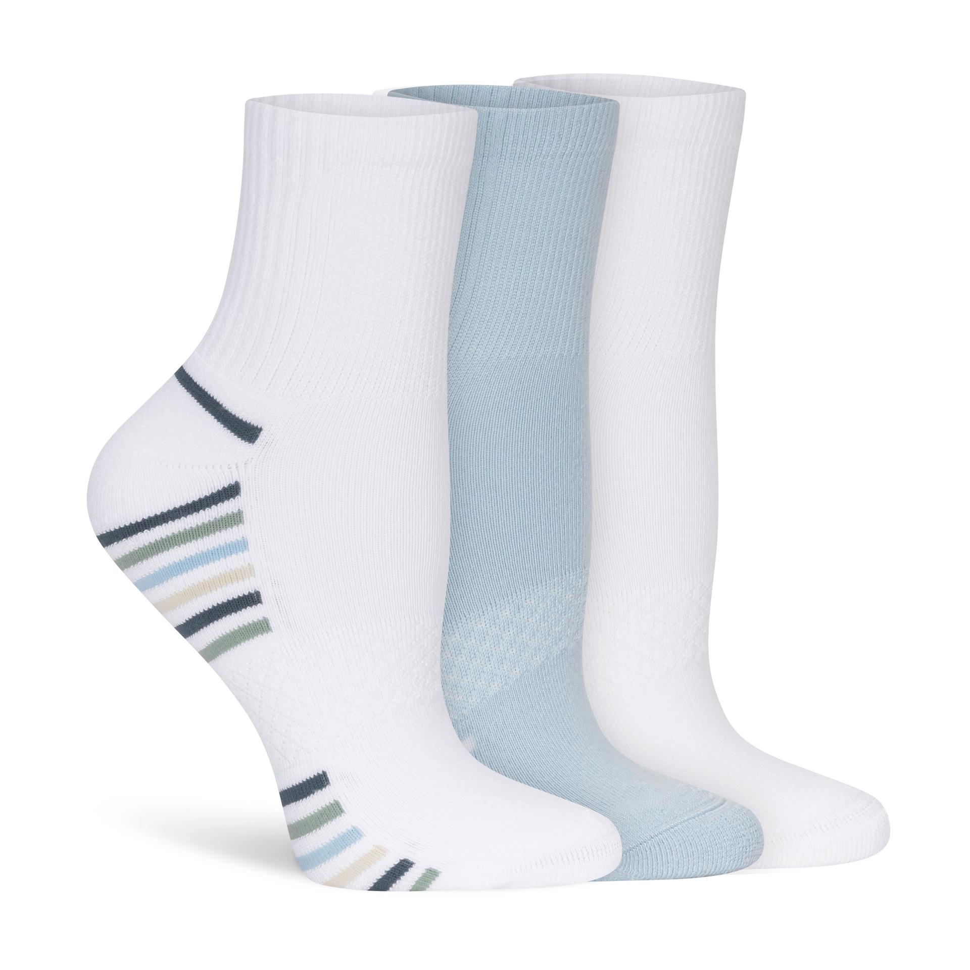 lemon powder stripe quarter crew socks
