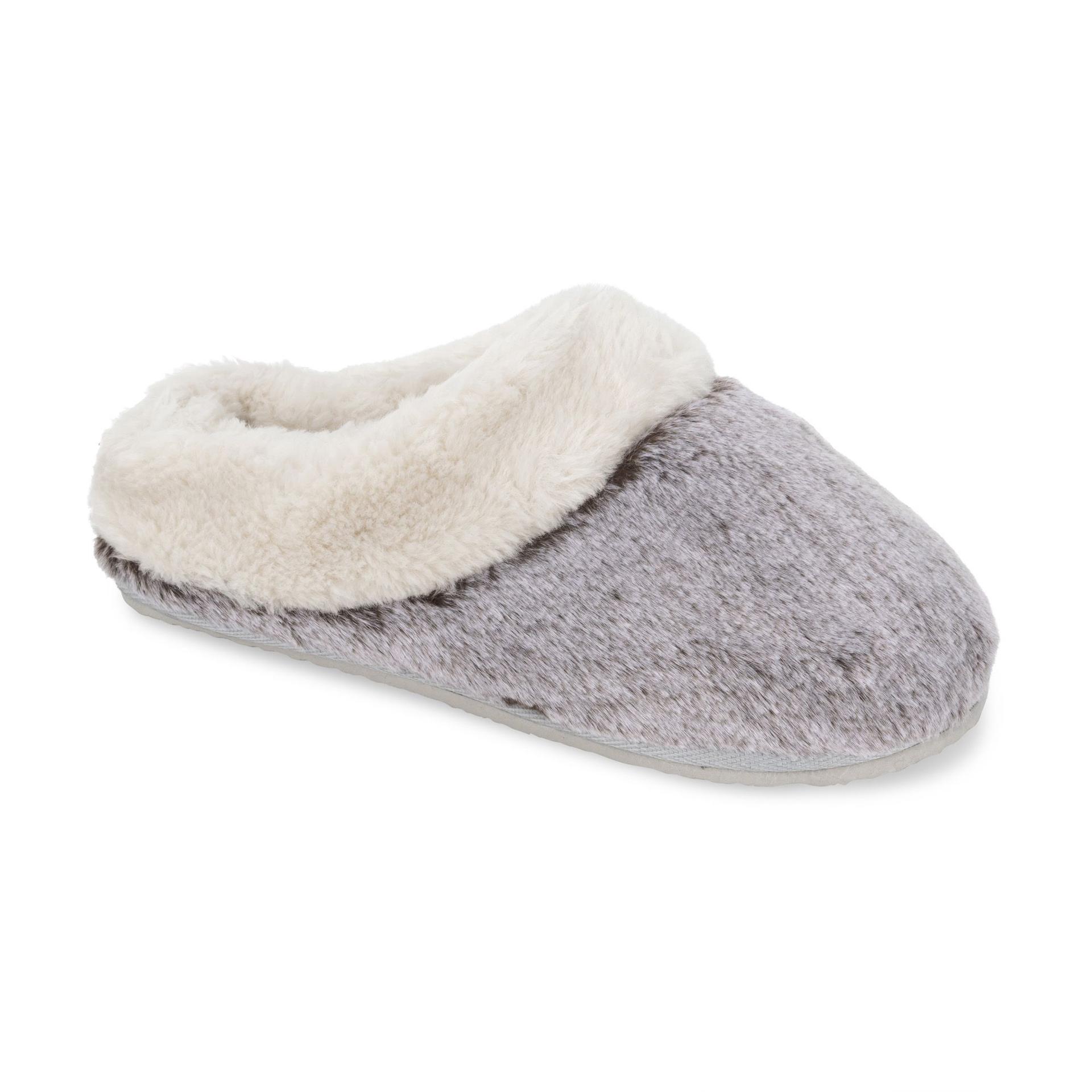 lemon tipped fur scuff slipper