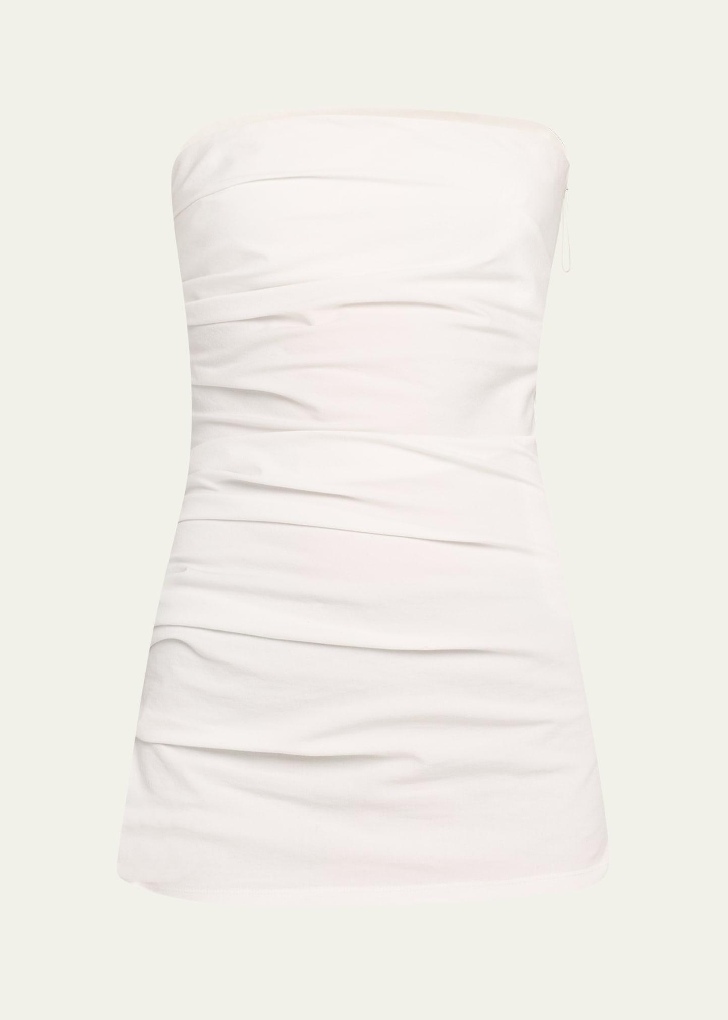 lena draped strapless bi-stretch top