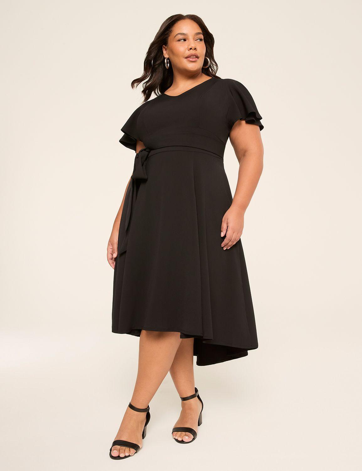 lena v-neck high-low midi dress