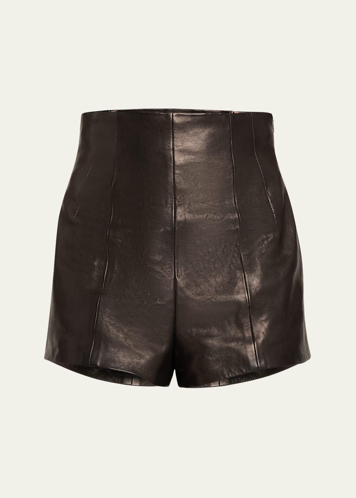 lennman high-waist leather shorts