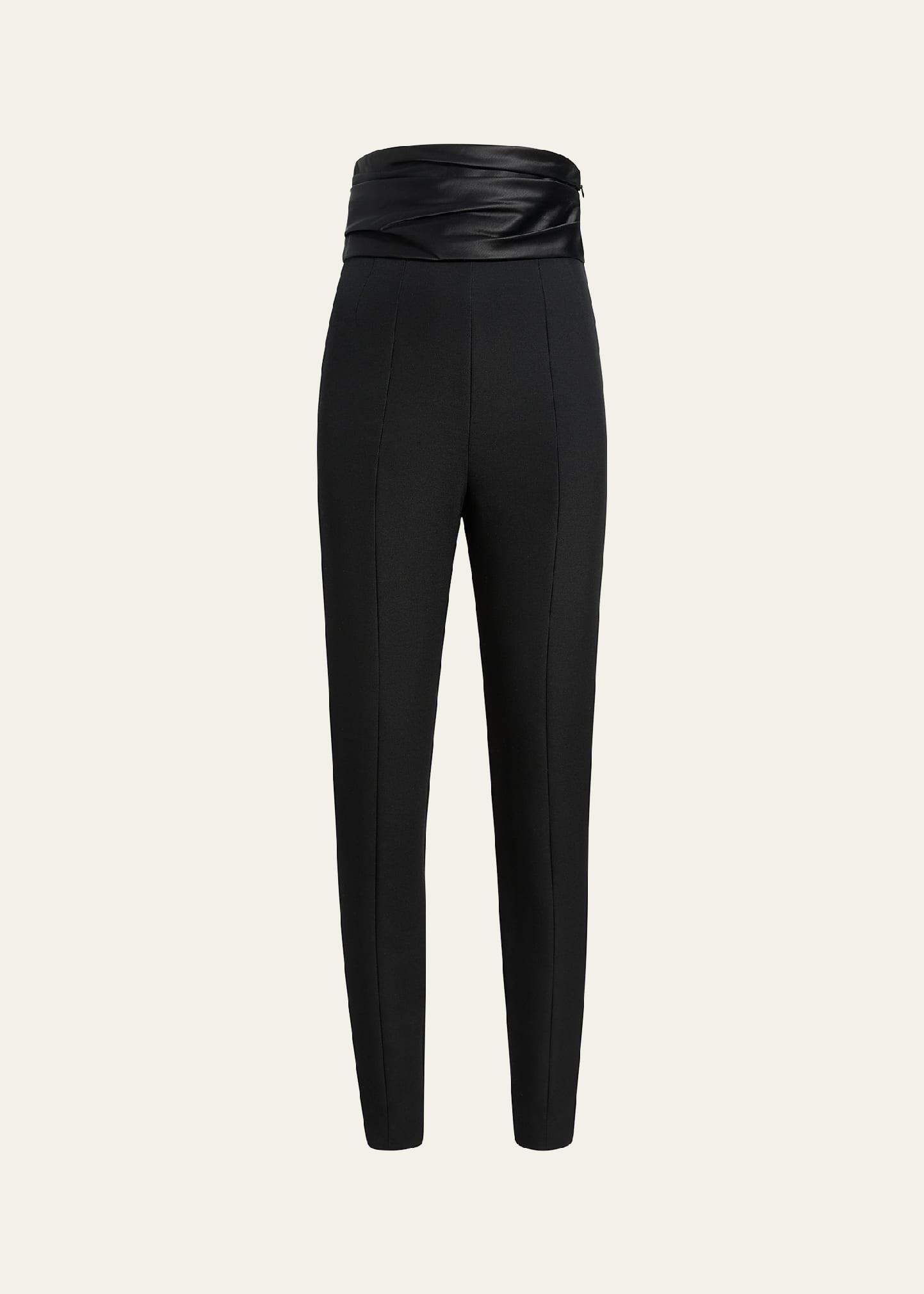 lenro ruched waist skinny leg pants