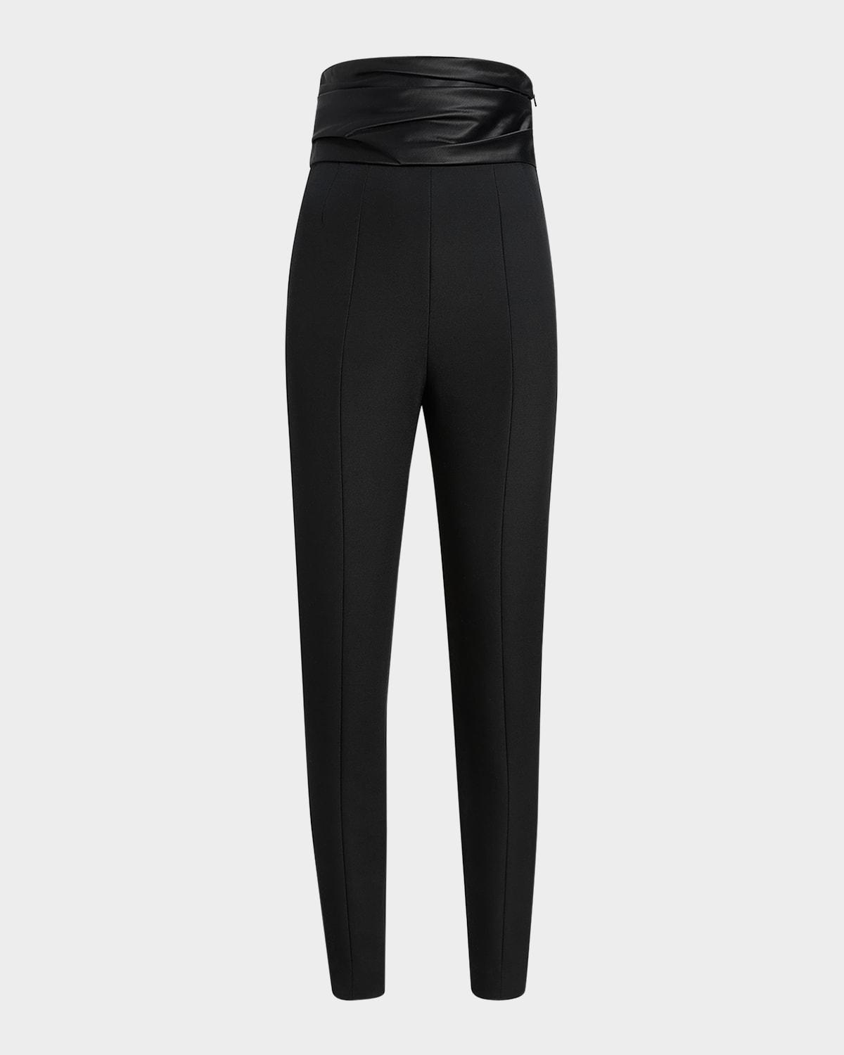 lenro ruched waist skinny leg pants