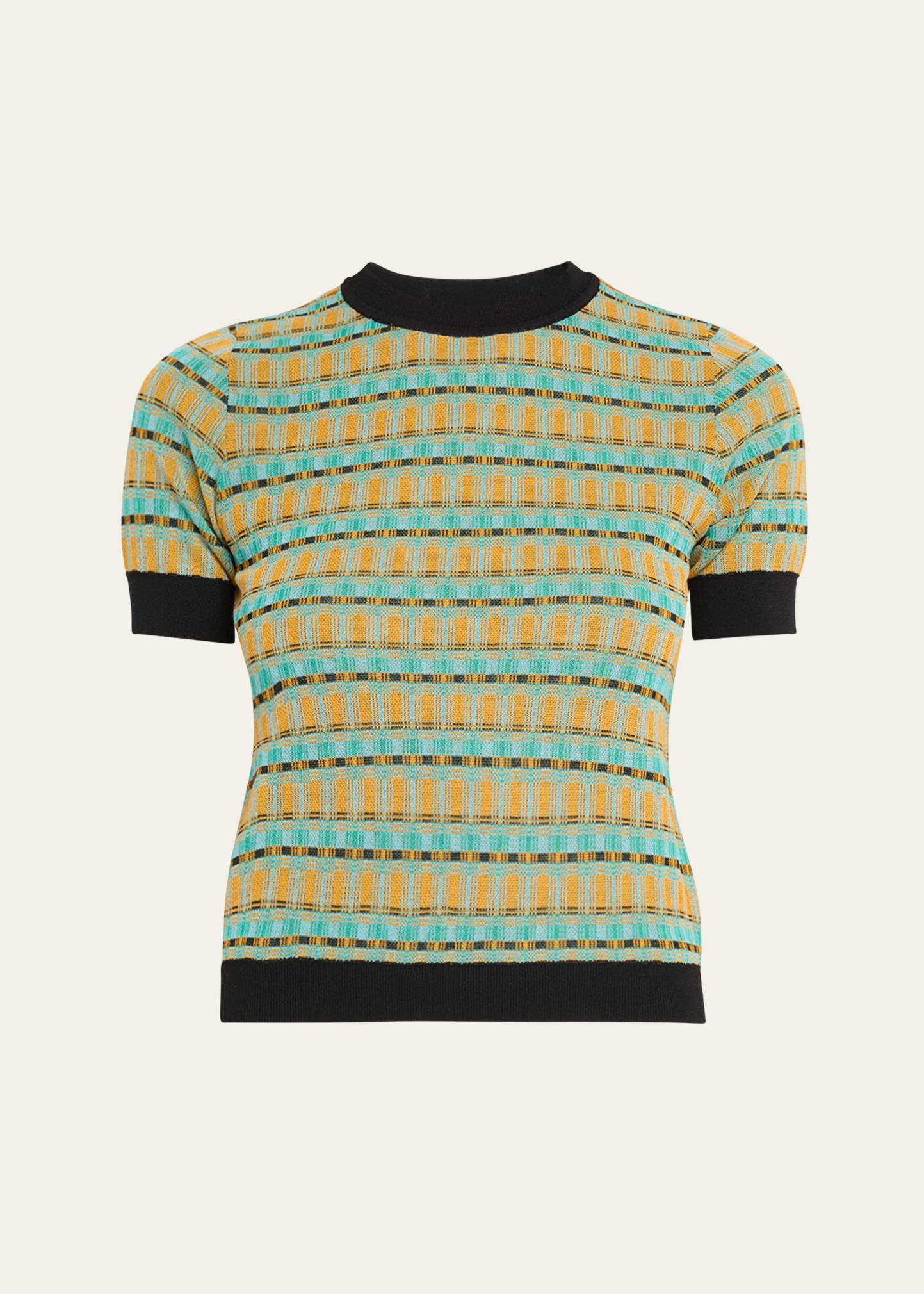 leo abstract short sleeve sweater