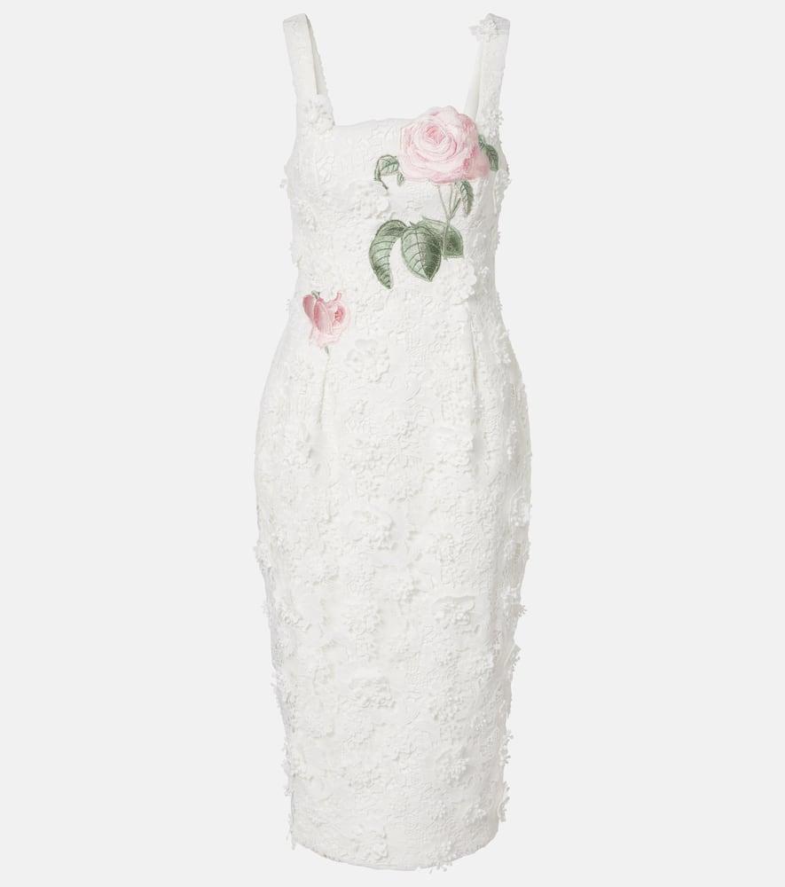 leo lin bridal larissa floral lace midi dress